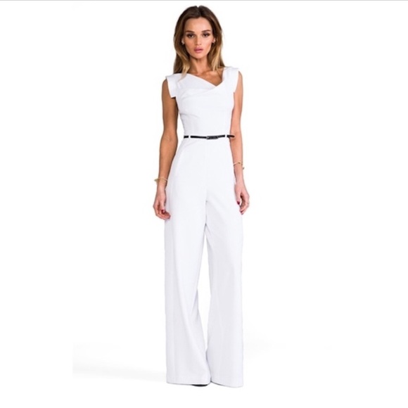 Black Halo Jackie Cap-Sleeve Wide- Leg Jumpsuit - Picture 13 of 14